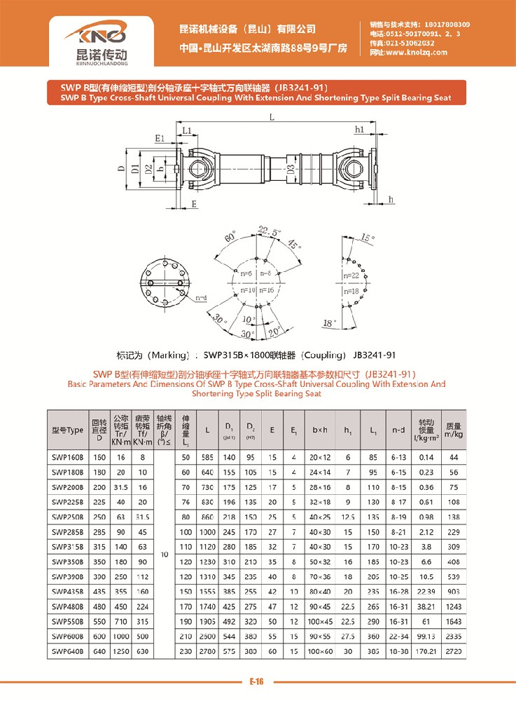 SWP B型萬向聯軸器